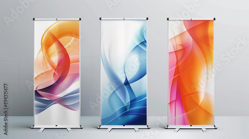 vertical banner design with minimalist graphics photo