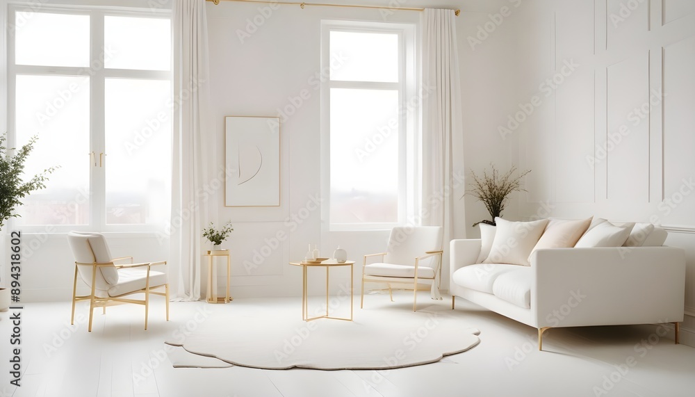 Fototapeta premium Photo interior modern design room 3d illustration