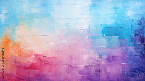 Hand drawn colorful painting abstract art panorama background colors texture