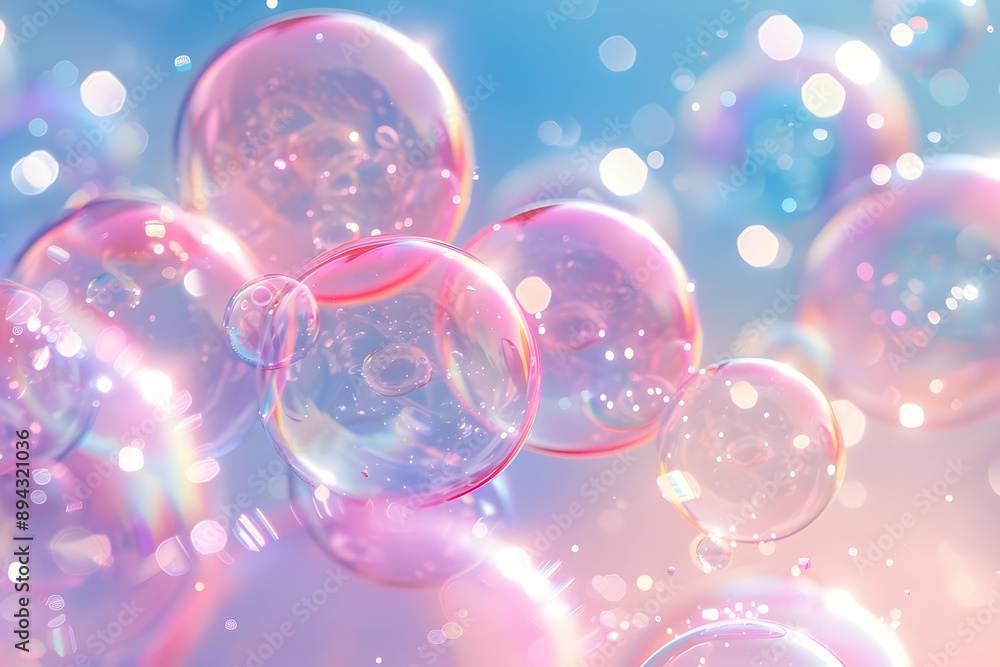Pink & Blue Bubbles Background Pink & Blue Bubbles Background