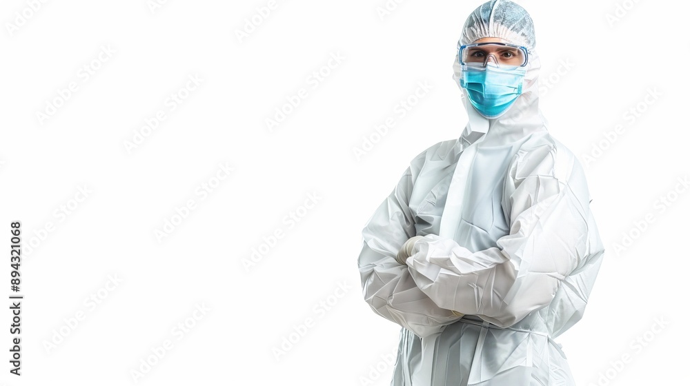 Medical doctor in professional attire posing isolated on a white background, perfect for healthcare, medical science, and clinical settings Medical doctor in professional attire posing isolated on a white background, perfect for healthcare, medical science, and clinical settings