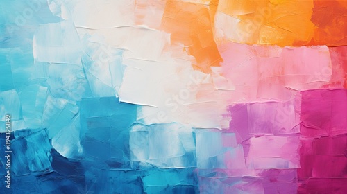 Painterly texture abstract background using bold bright brushstrokes with a contrasting color palette.