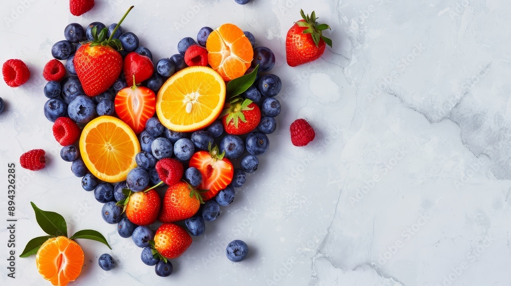 Heart of Fresh Berries and Citrus Heart of Fresh Berries and Citrus