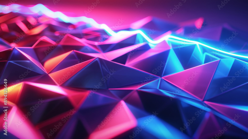 Electro-Luxe: A Luxurious Symphony of Neon & Glittering 3D Polygons Electro-Luxe: A Luxurious Symphony of Neon & Glittering 3D Polygons