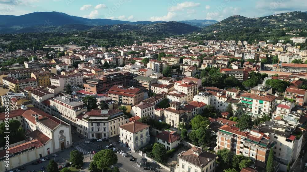 aerial view of Firenze, golden hour in Florence, Italy aerial view of Firenze, golden hour in Florence, Italy