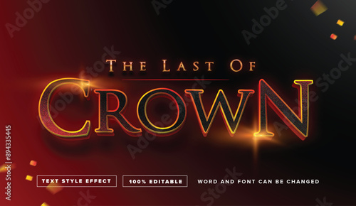 The Last Of Crown Gold text effect Editable