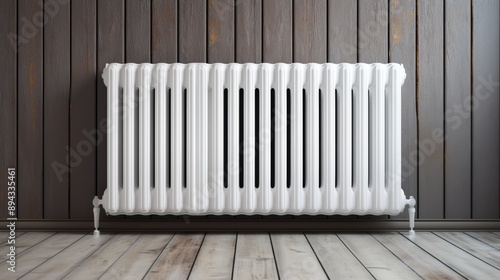 Wallpaper Mural Home heating system with radiator on house floor against wall background for effective warmth Torontodigital.ca