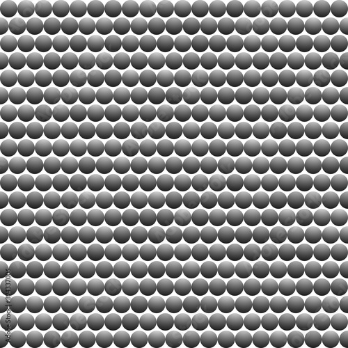 Black and white pattern with color circles arranged like bricks on transparent background