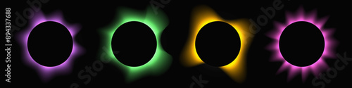 Set of circle illuminate light frames