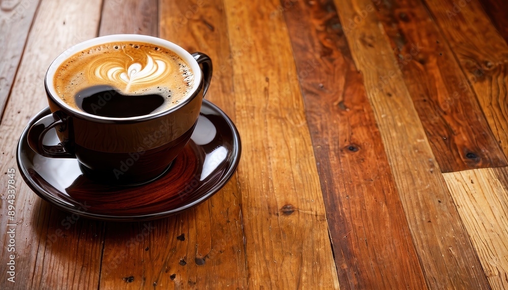 Coffee Cup on Wooden Table. Coffee Cup on Wooden Table.