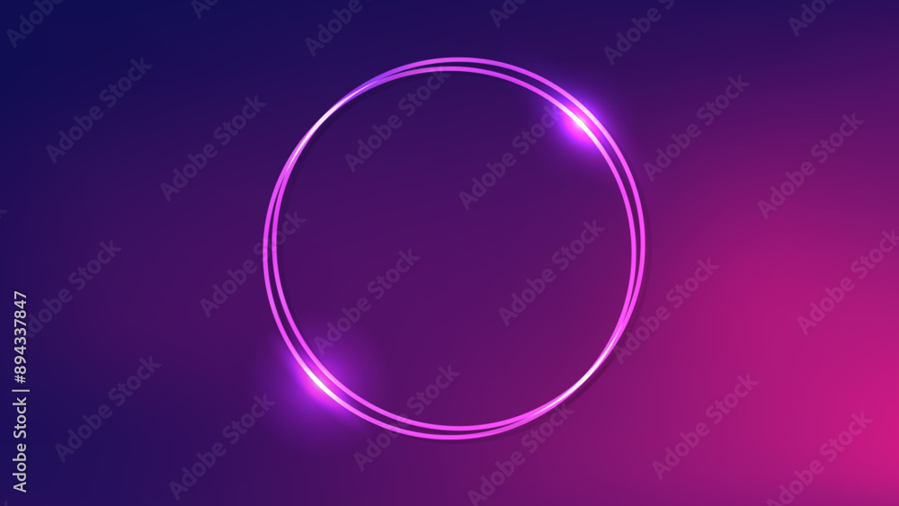 Obraz premium Neon double round frame