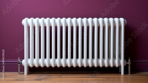 Wallpaper Mural Heater radiator on house floor and wall, heating home interior with efficient warmth Torontodigital.ca