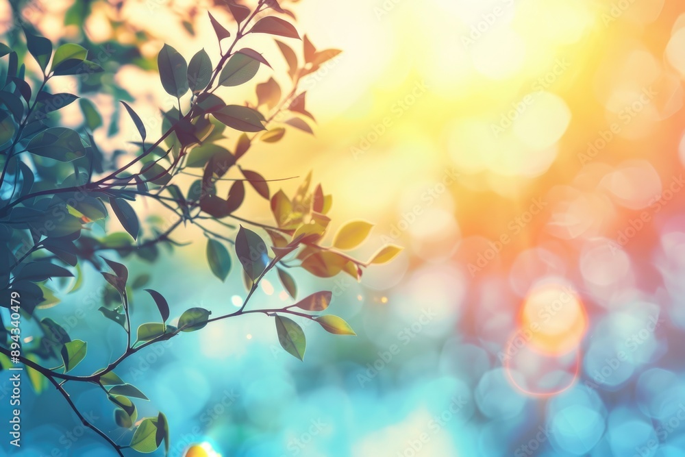 Obraz premium Blue nature backdrop theme for 2019 calendar with faith and love.