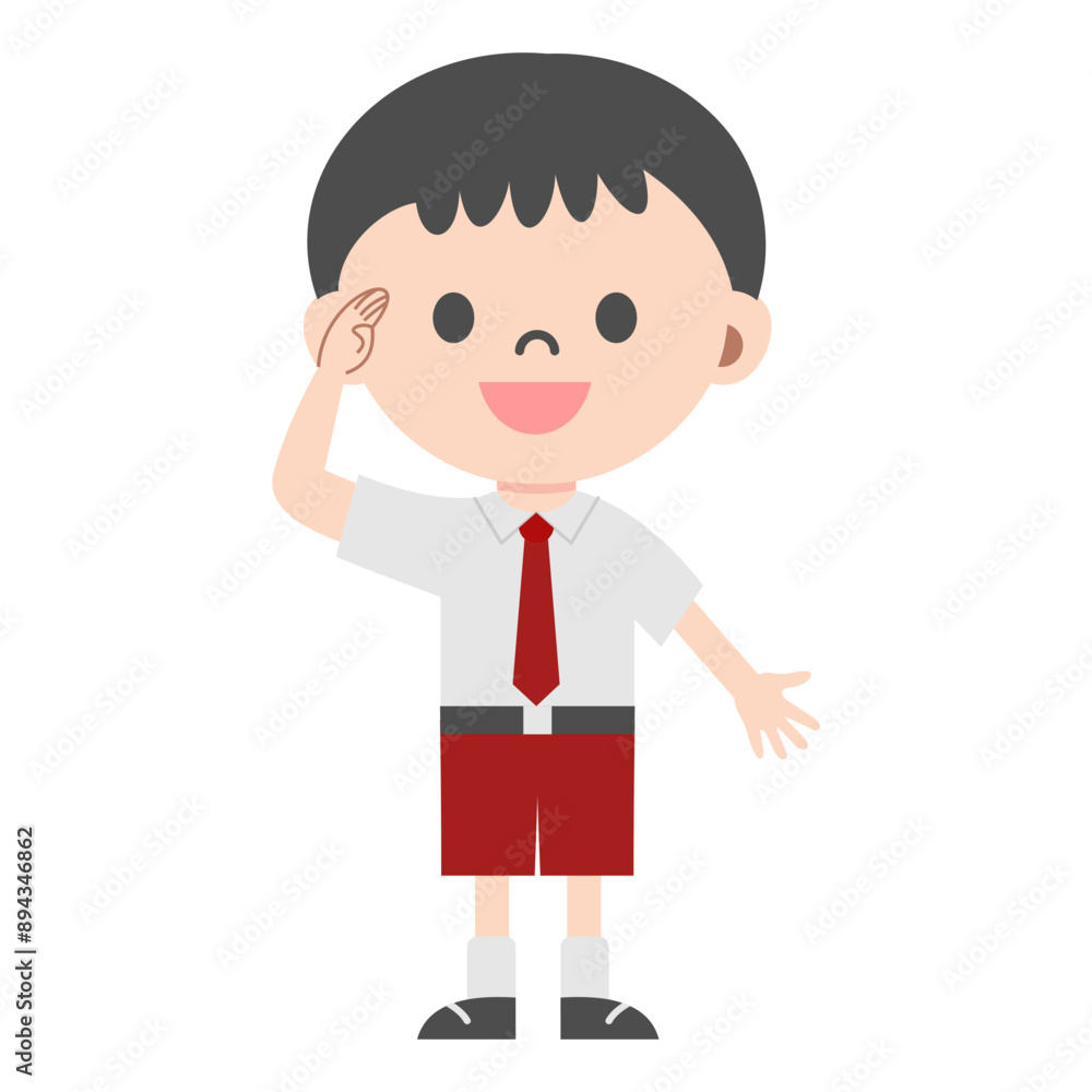 Elementary school Indonesian student uniform Elementary school Indonesian student uniform