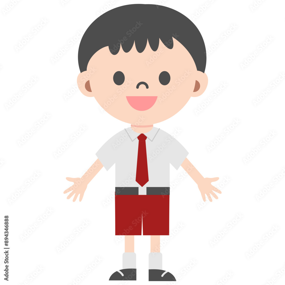 Elementary school Indonesian student uniform Elementary school Indonesian student uniform