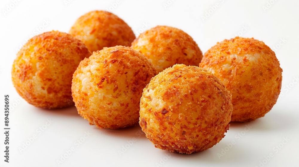 Isolated portion of sicilian arancini balls on white background : Generative AI Isolated portion of sicilian arancini balls on white background : Generative AI