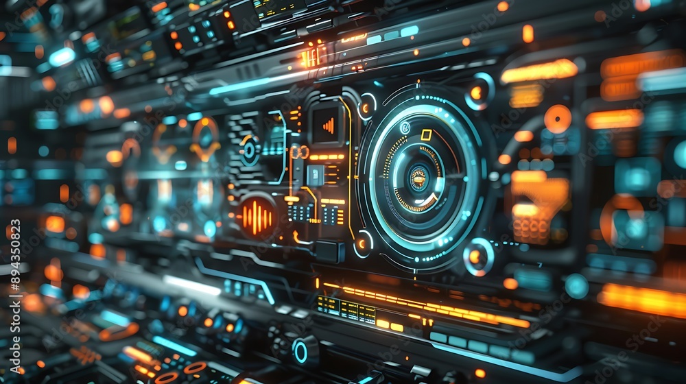Abstract Futuristic Technology Interface for sci-fi Electronic Network Innovation Concept. Abstract Futuristic Technology Interface for sci-fi Electronic Network Innovation Concept.