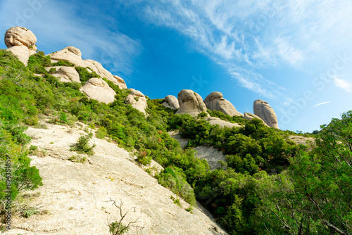 Montserrat Abbey and mountain near Barcelona, Spain	 photo