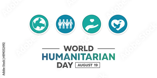 World Humanitarian Day. Great for cards, banners, posters, social media and more. White background.