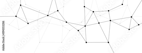 Abstract polygonal network connect lines and dots background template. Technology data transfer server global system graphic vector.	

