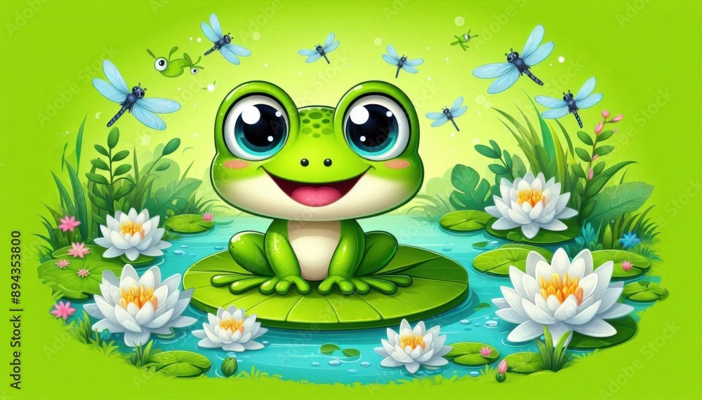 Obraz premium Lovable Frog: Charming Amphibian by the River