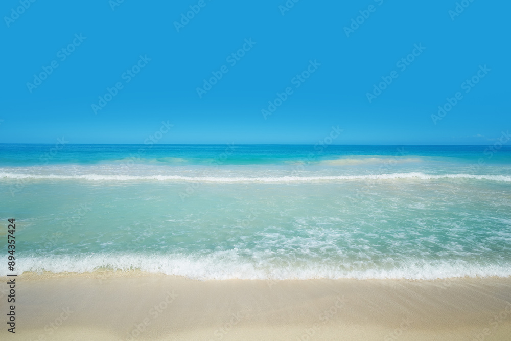 Beach, nature and water waves in shoreline, sustainable vacation and Hawaii destination or travel holiday. Summer, tranquil and outdoor in calm Pacific Ocean, coastline and blue sky background Beach, nature and water waves in shoreline, sustainable vacation and Hawaii destination or travel holiday. Summer, tranquil and outdoor in calm Pacific Ocean, coastline and blue sky background