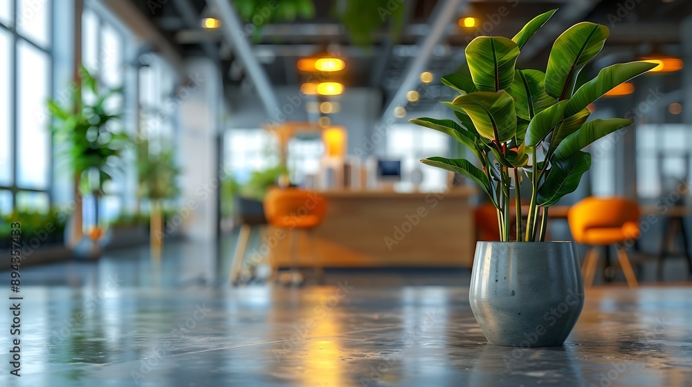 Fototapeta premium Modern openplan office interior workspace : Generative AI