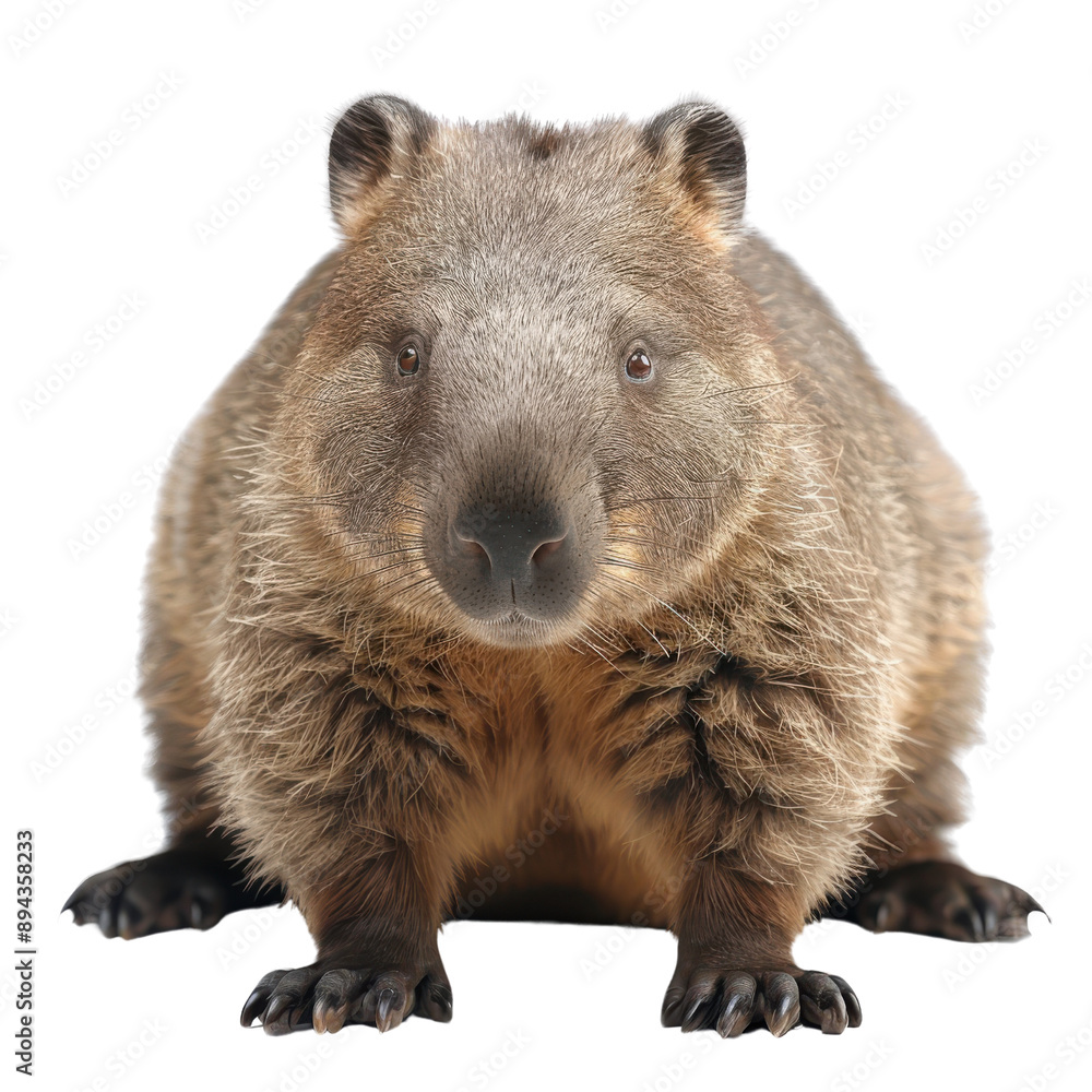 Adorable Wombat Posing Against a Black Background Adorable Wombat Posing Against a Black Background
