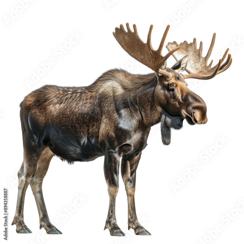 Wallpaper Mural Stately Moose in Full Glory with Impressive Antlers Against a Black Background Torontodigital.ca