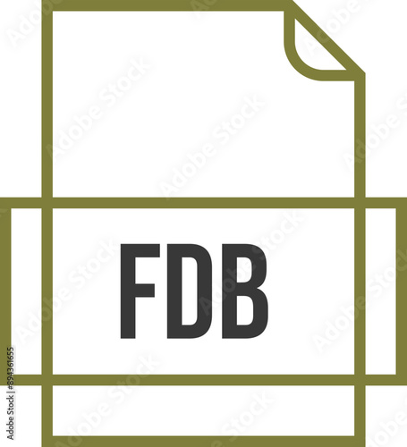 FDB File icon thick outline sharp corners photo