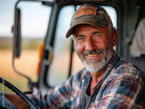 Joyful Truck Driver Embracing Countryside Bliss