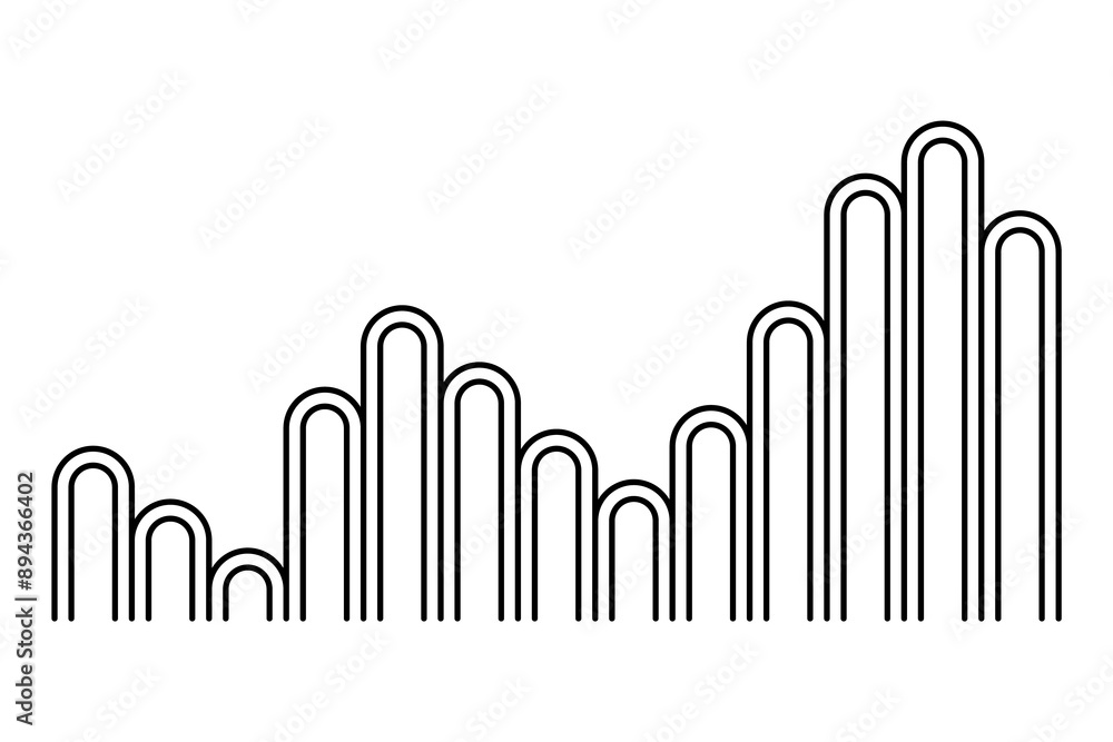Sound wave. Audio digital equalizer technology, musical pulse Illustration. Voice line waveform or volume level symbol. Curve radio wave Sound wave. Audio digital equalizer technology, musical pulse Illustration. Voice line waveform or volume level symbol. Curve radio wave