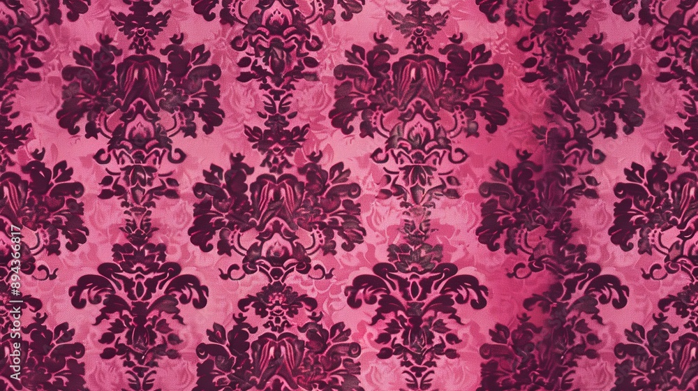 Fototapeta premium Dark Pink pattern wallpaper.