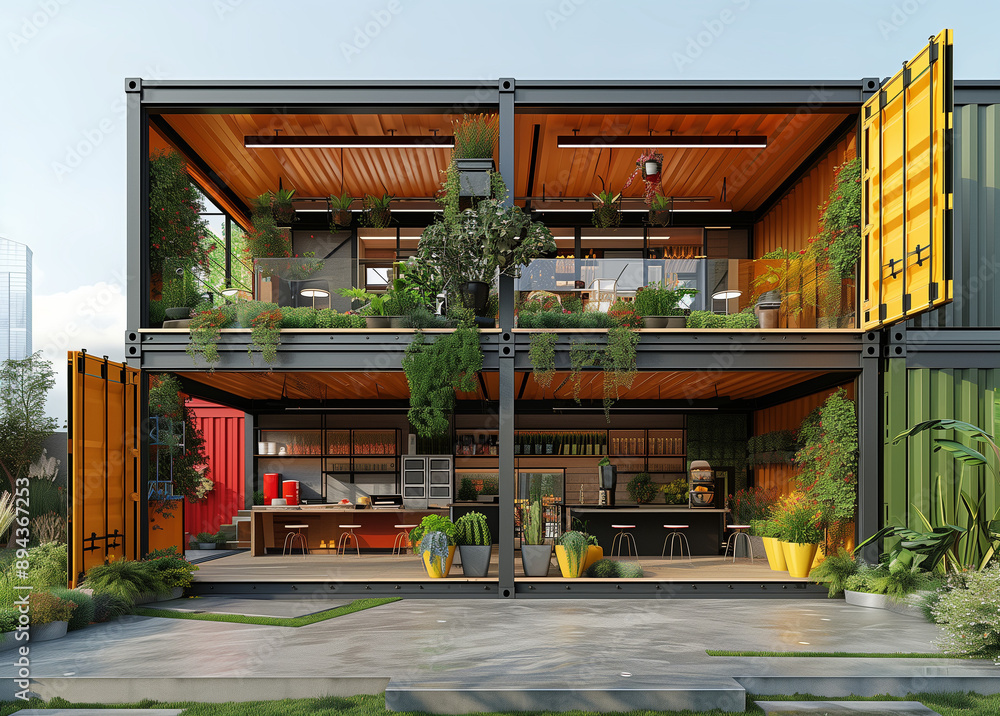 Converted Steel Containers a beautifully designed cafe created from a converted shipping container ...