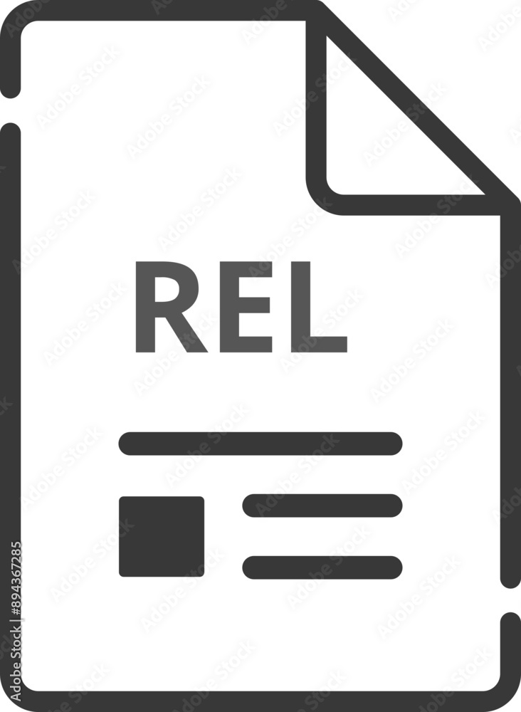 REL File icon minimal outline with symbols REL File icon minimal outline with symbols