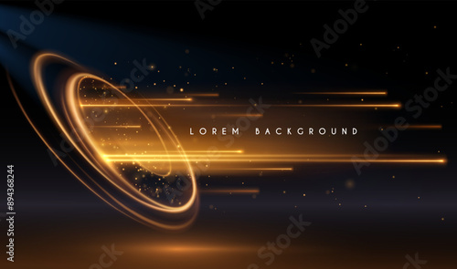 Golden circle light effect with sparks