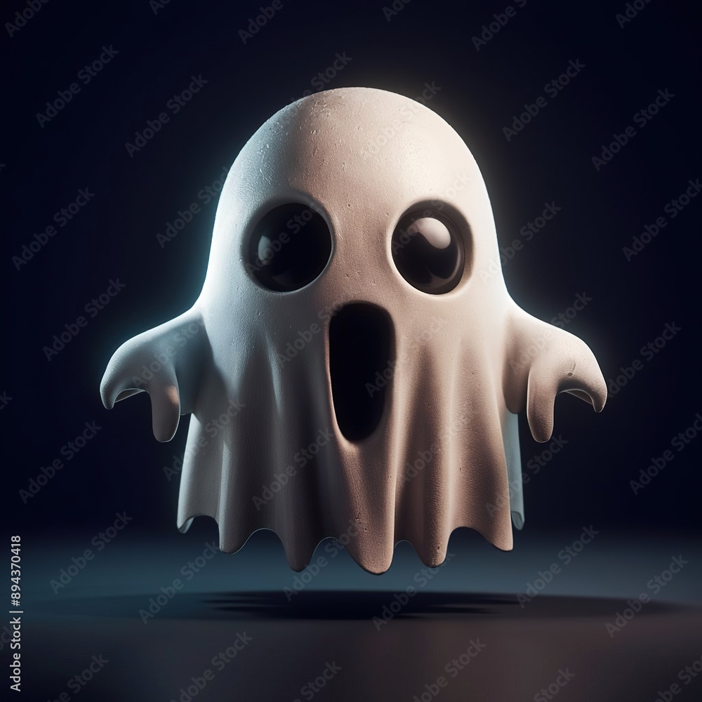 3d render of a funny halloween ghost on a black background 3d render of a funny halloween ghost on a black background