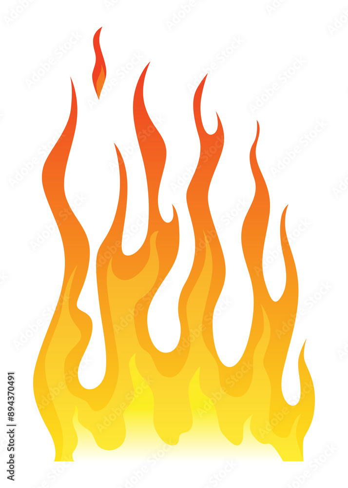 Fire flame icon. Cartoon heat wildfire or bonfire, burn power fiery. Power light energy silhouette. Campfire element in flat style. Isolated illustration Fire flame icon. Cartoon heat wildfire or bonfire, burn power fiery. Power light energy silhouette. Campfire element in flat style. Isolated illustration