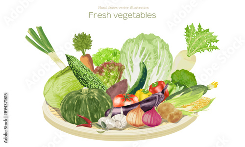 いろんな野菜を盛ったザル