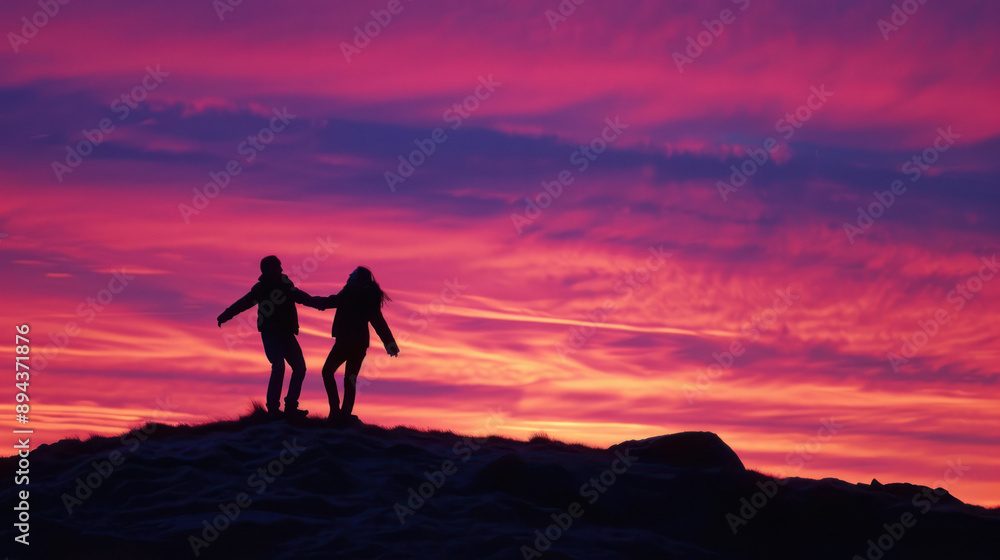 Obraz premium Couple Dancing at Sunset