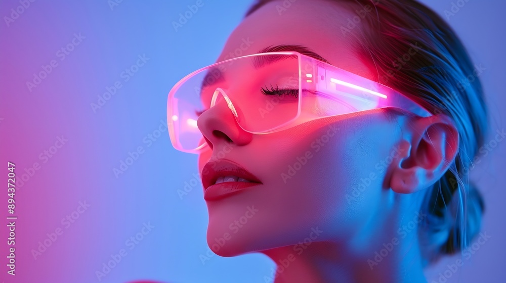 Laser therapy writting on blue background : Generative AI Laser therapy writting on blue background : Generative AI