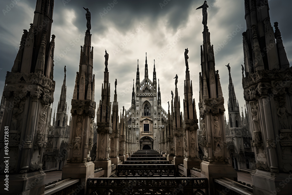 Duomo di Milano: A Majestic Showcase of Gothic Architecture under a Dramatic Sky Duomo di Milano: A Majestic Showcase of Gothic Architecture under a Dramatic Sky