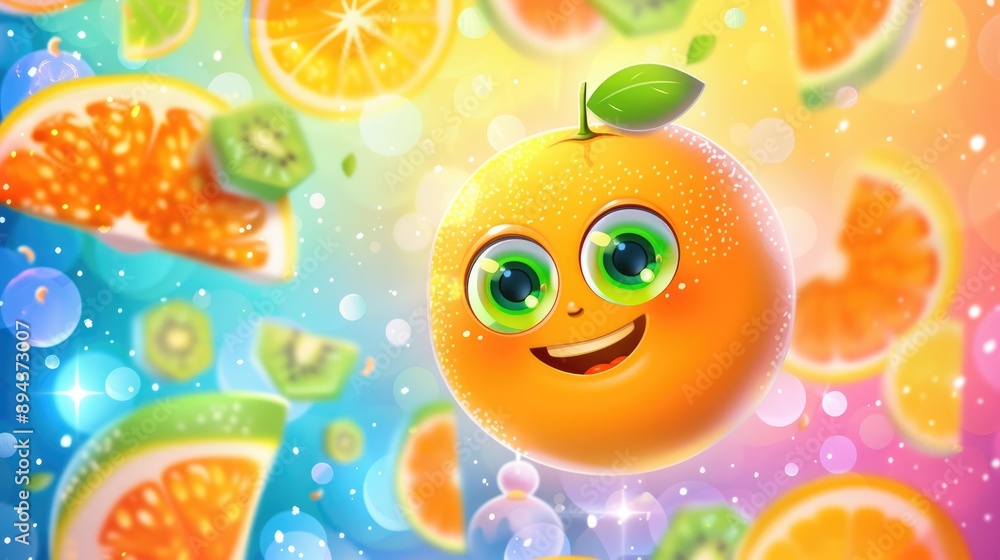Smiling Orange Fruit with Big Eyes Smiling Orange Fruit with Big Eyes