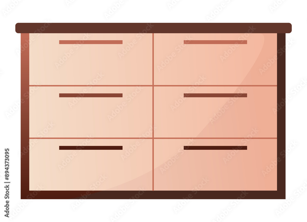 Wardrobes with clothes and shoes, packaging boxes. Isolated wooden cupboard illustration Wardrobes with clothes and shoes, packaging boxes. Isolated wooden cupboard illustration