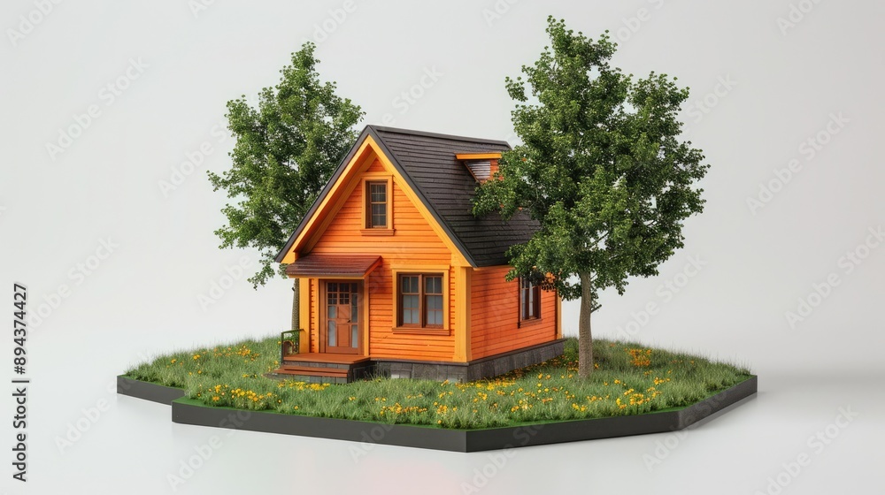 Small home on white backdrop Small home on white backdrop