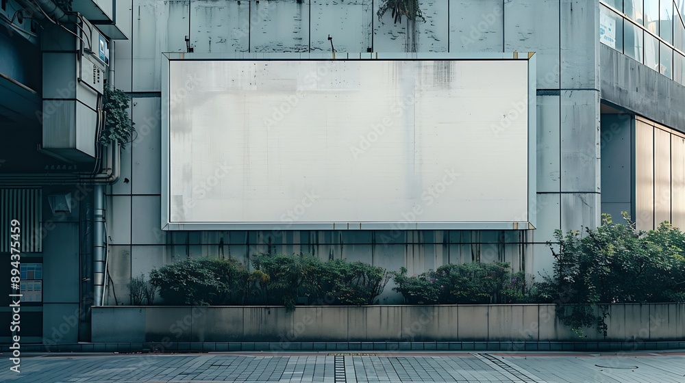 Big empty white billboard mounted on city mall wall outside Commercial advertising and promotion product Merchandise and marketing concept : Generative AI Big empty white billboard mounted on city mall wall outside Commercial advertising and promotion product Merchandise and marketing concept : Generative AI