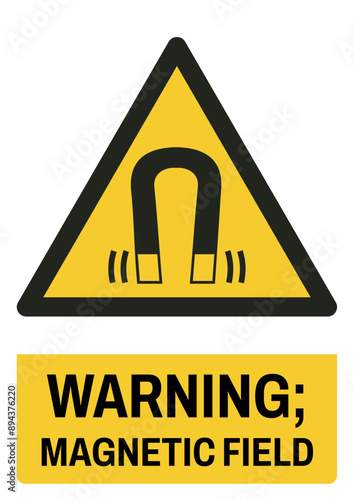 ISO warning safety signs tex variation_warning ; magnetic field size a4/a3/a2/a1