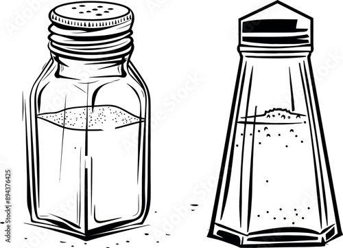 A continuous line drawing of a salt or paper shaker.