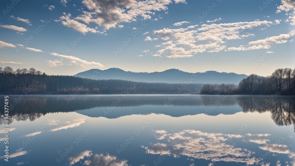 Obraz premium a landscape on the surface of the water