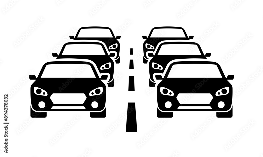 Car banner. Road Icon. Silhouette Style. Vector illustration. Car banner. Road Icon. Silhouette Style. Vector illustration.